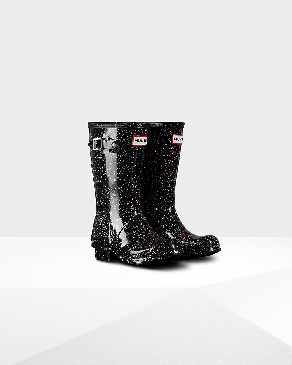 Kids Hunter Rain Boots Black - Original Big Giant Glitter - 9504238-RN